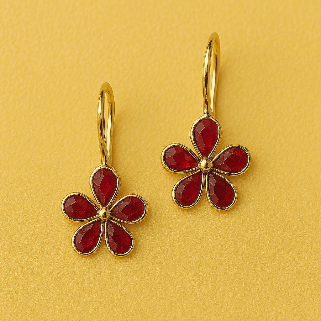 Daisy Flower Loop Earrings