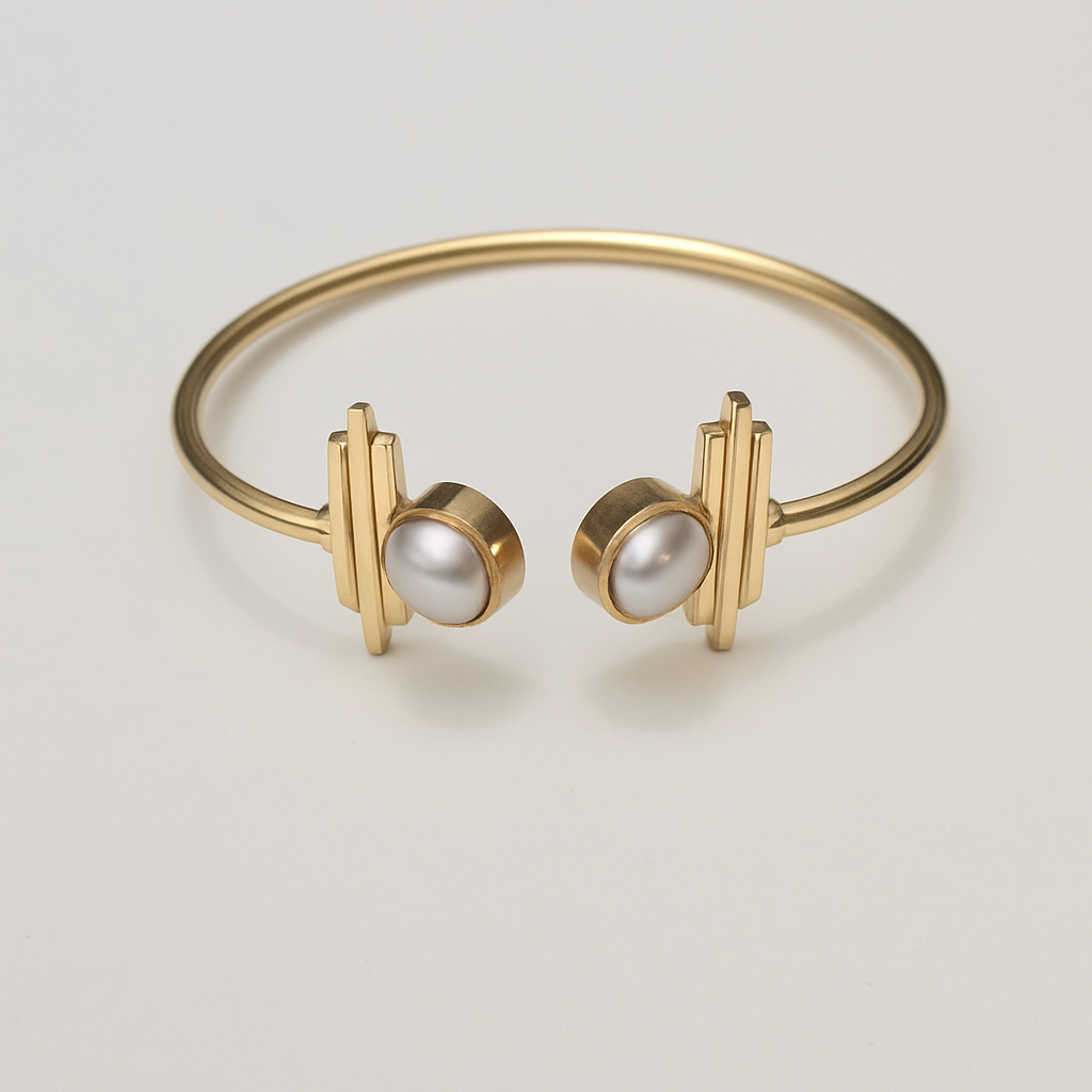 Golden Real Water Pearl Bracelet