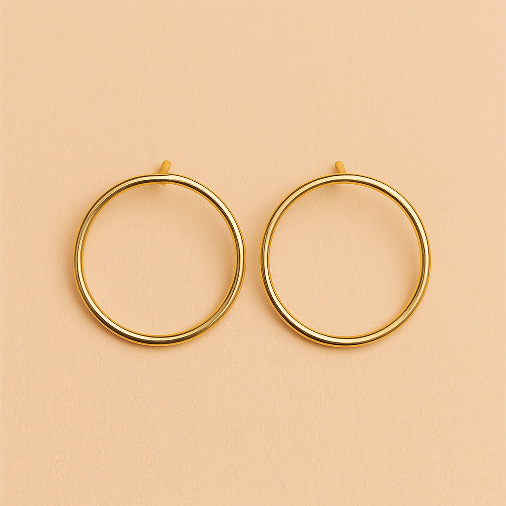 Single Ring Stud Earrings