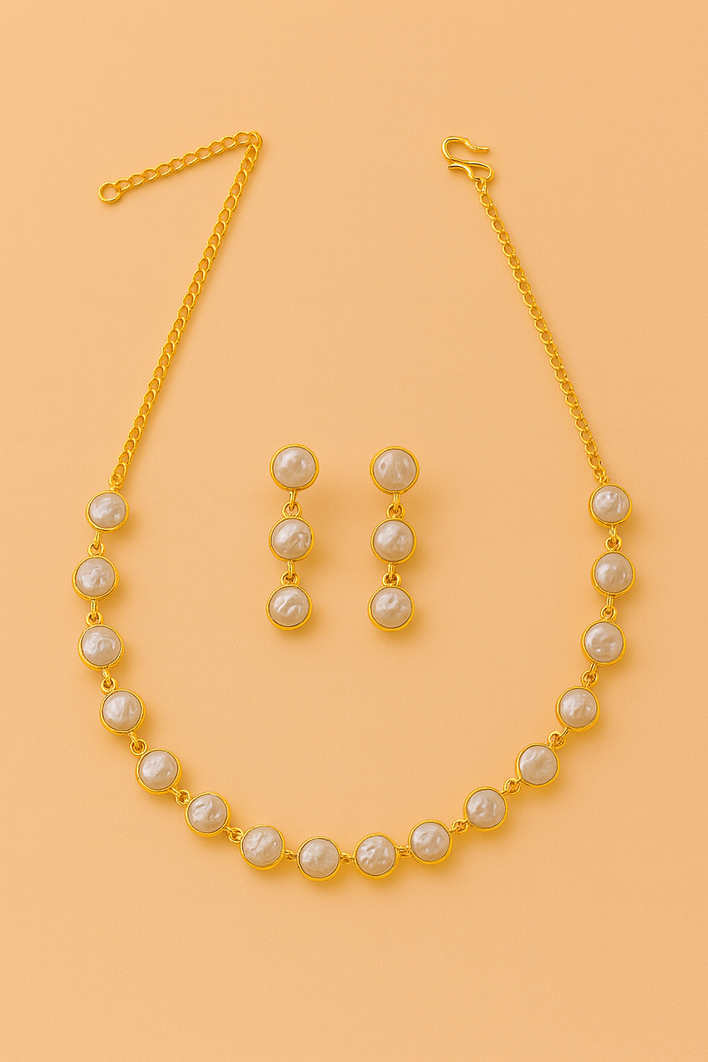 Genz Pearl Fusion Necklace set