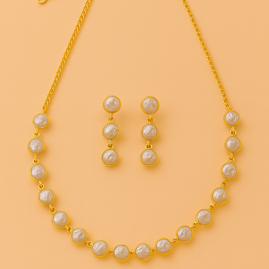 Genz Pearl Fusion Necklace set