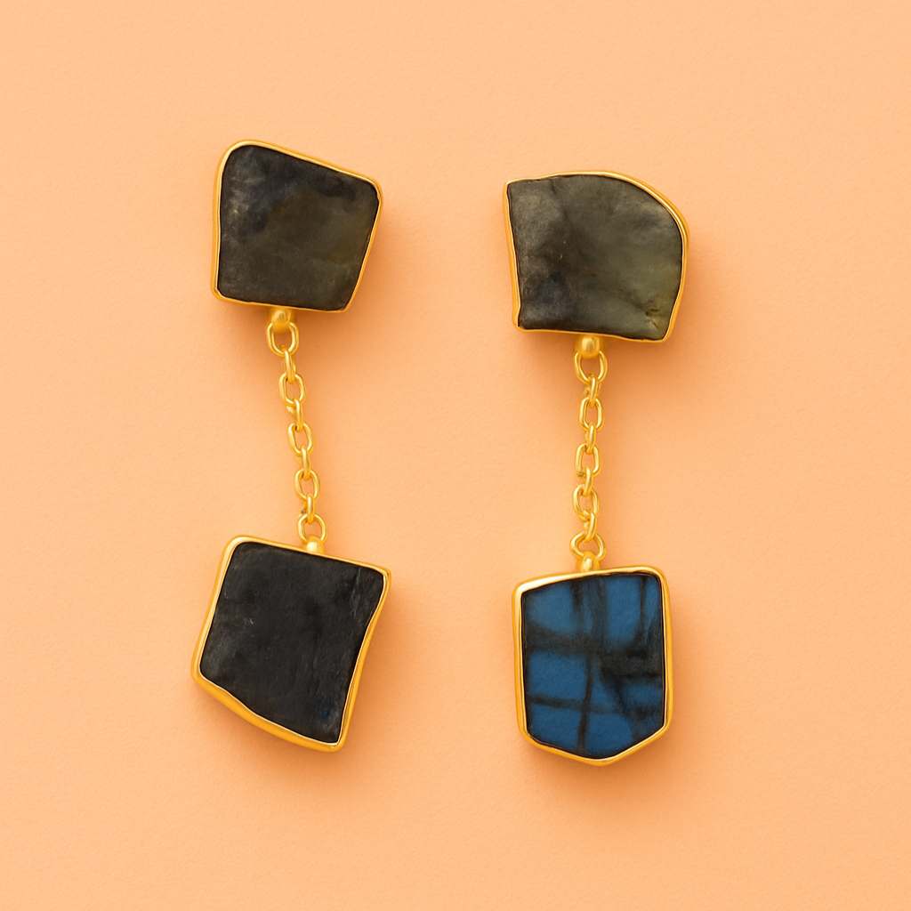 Celestial Gem Hanging Studs