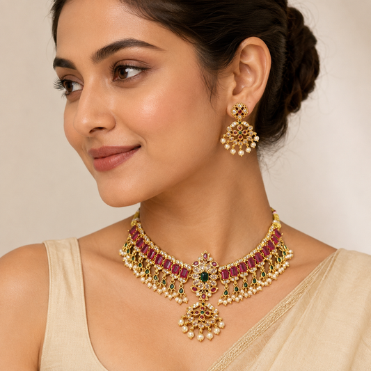 Jaipuri Jadau Kundan Choker Set