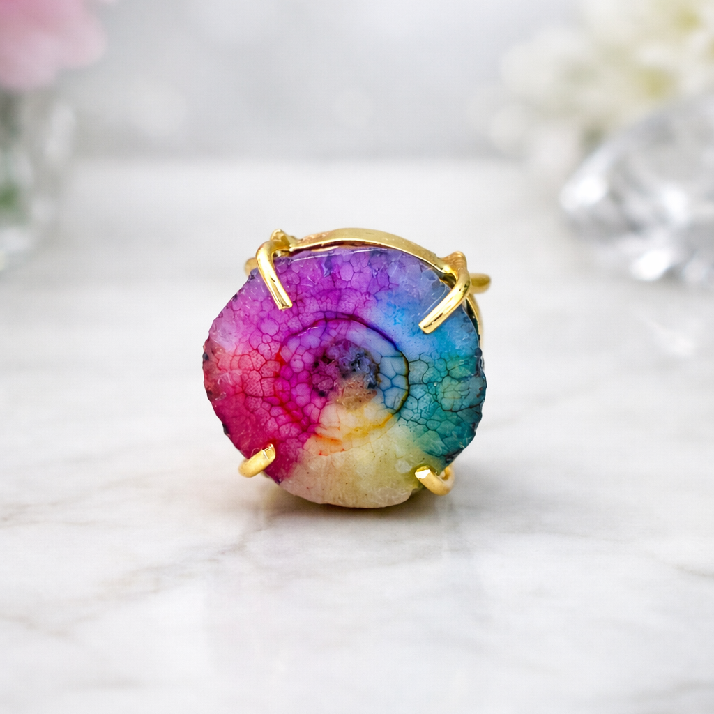 Rainbow Agate Ring