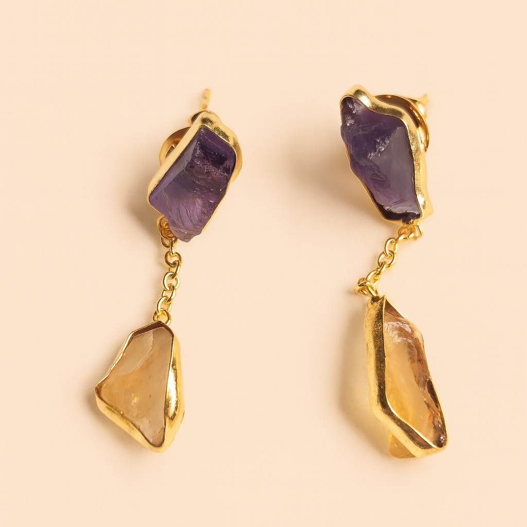 Celestial Gem Hanging Studs