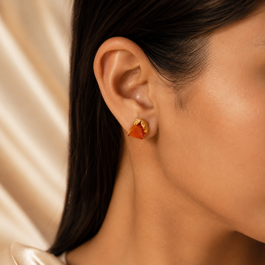 Carnelian Glow Studs