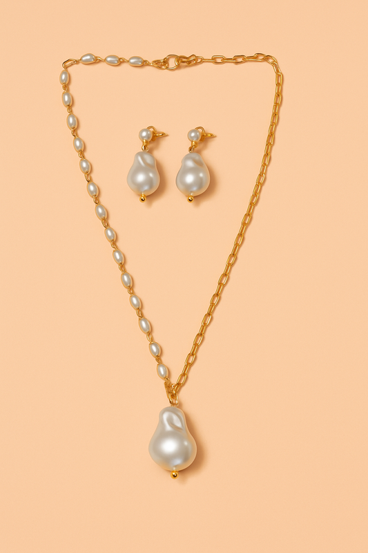 Pearl Poise Chain with earrings