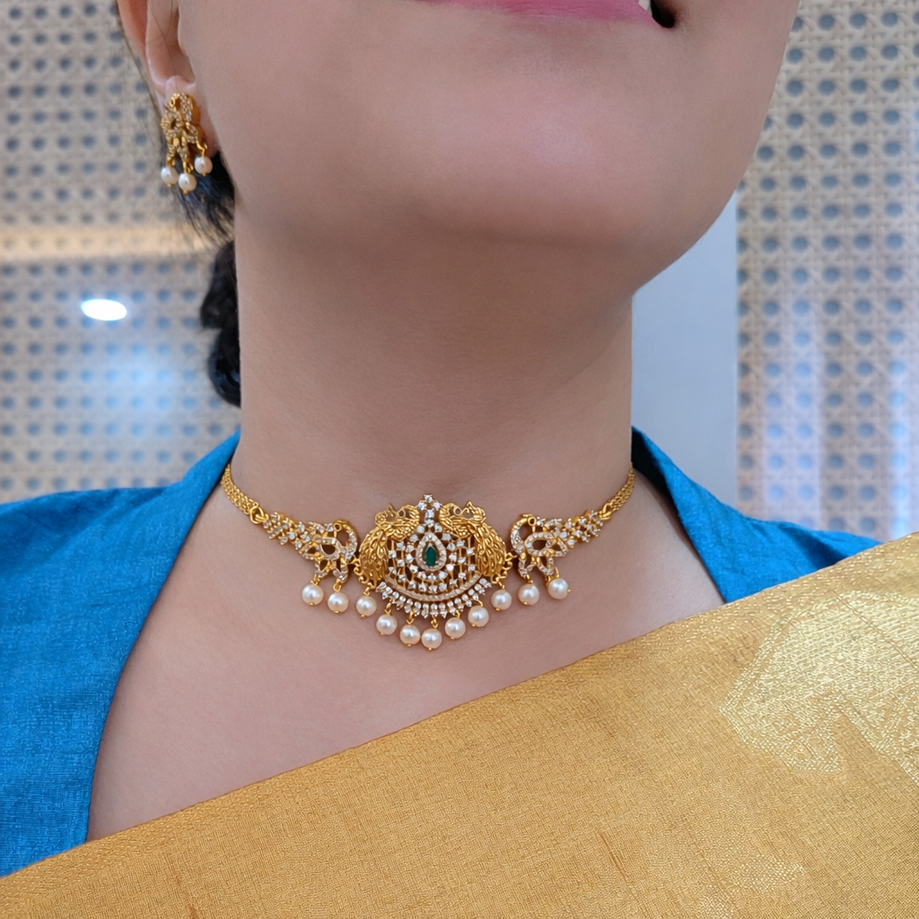 Mayura Emerald Pearl Choker Set