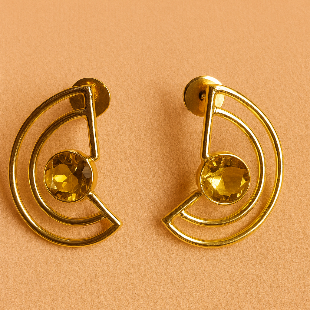 C-Shaped Wired Stud Earrings – Modern Minimalism