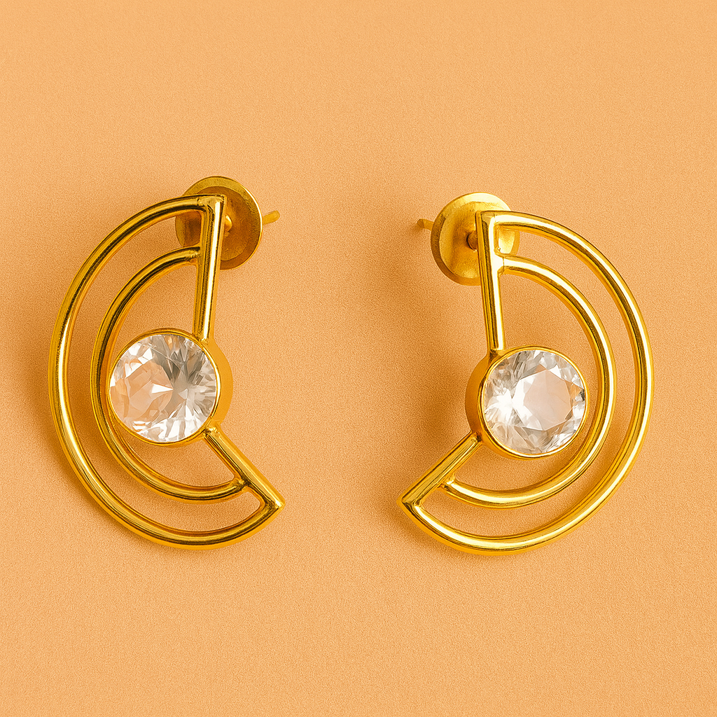 C-Shaped Wired Stud Earrings – Modern Minimalism