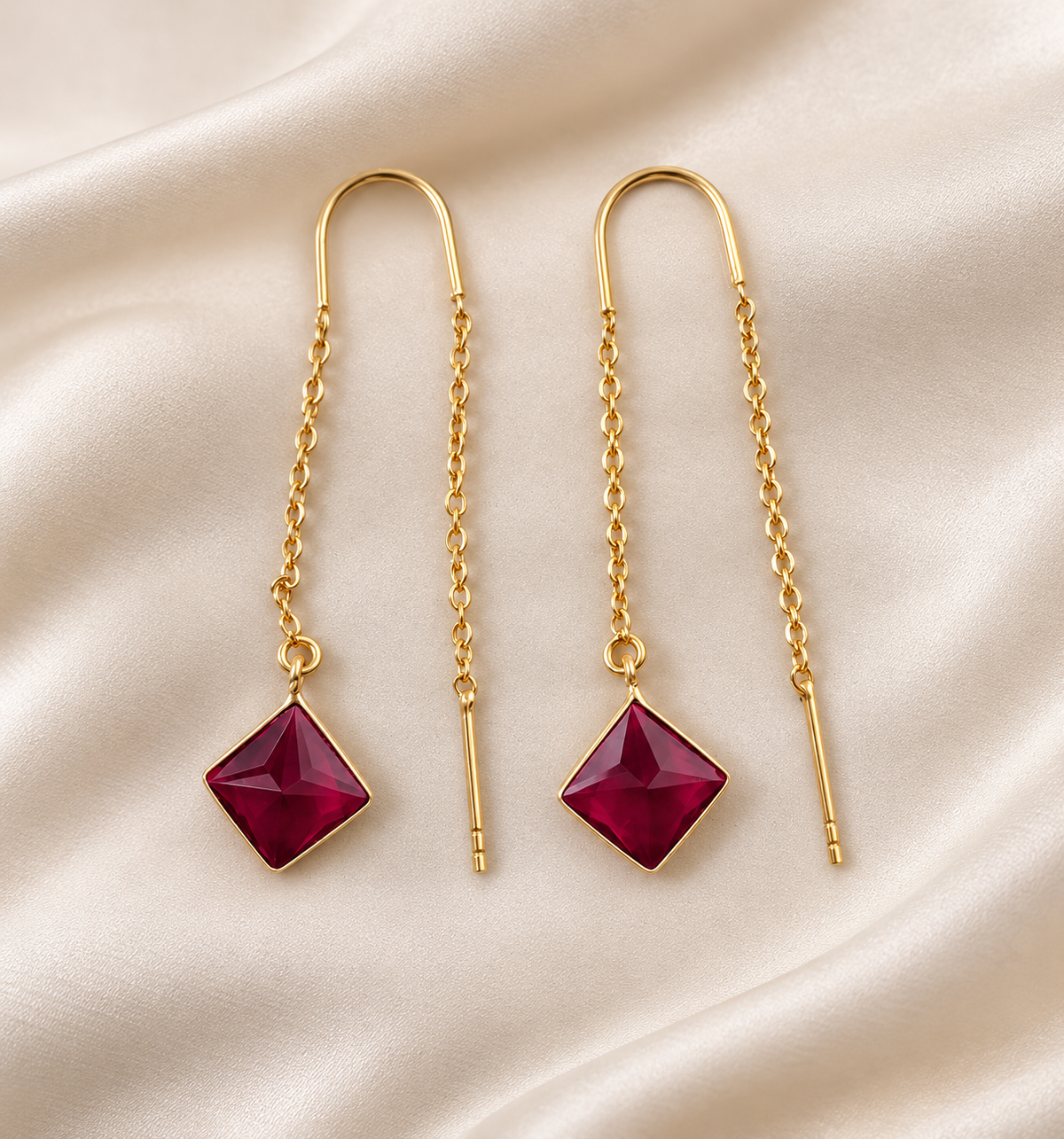 Needle thread Earring