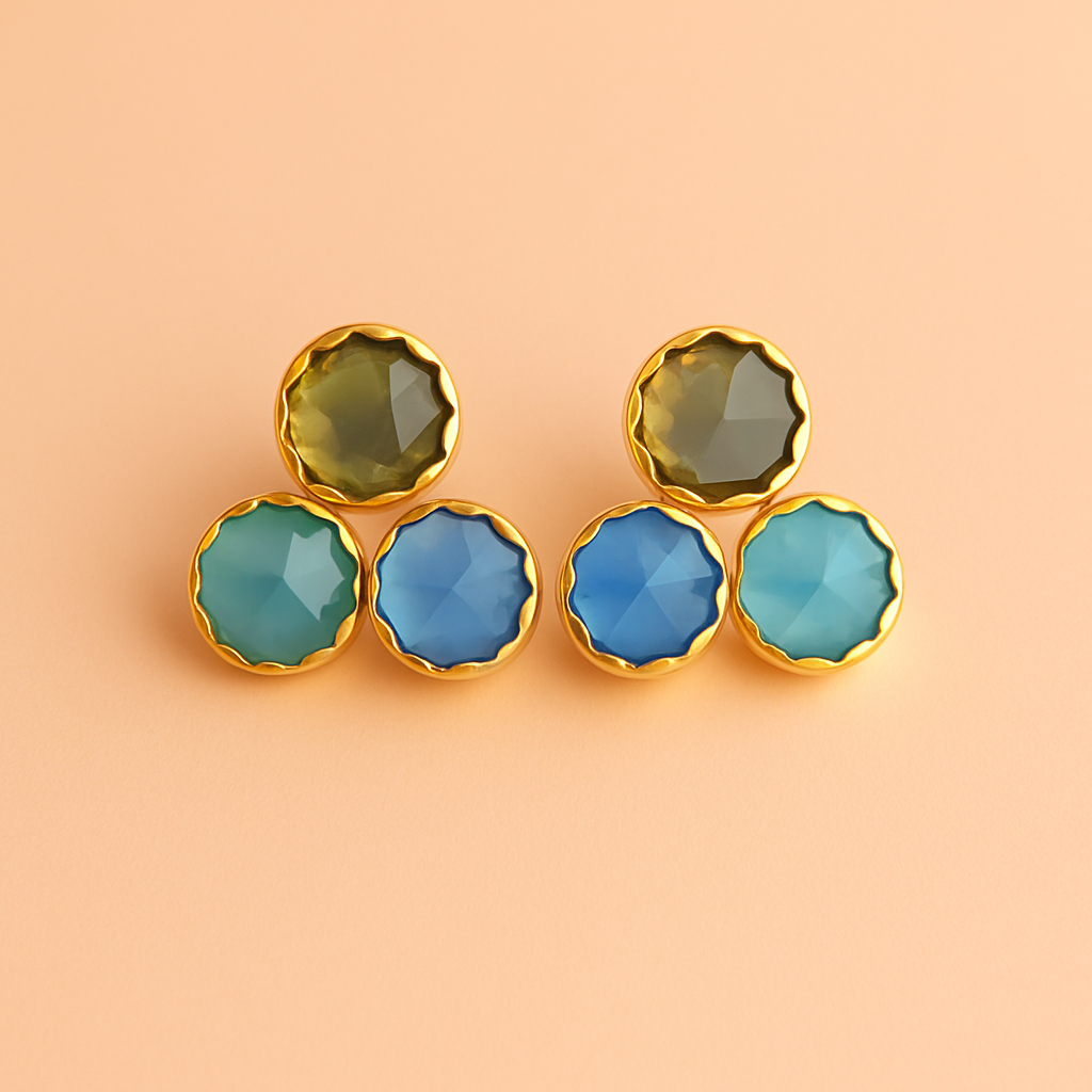tricolor stone studs