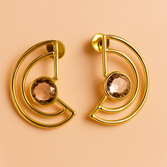 C-Shaped Wired Stud Earrings – Modern Minimalism