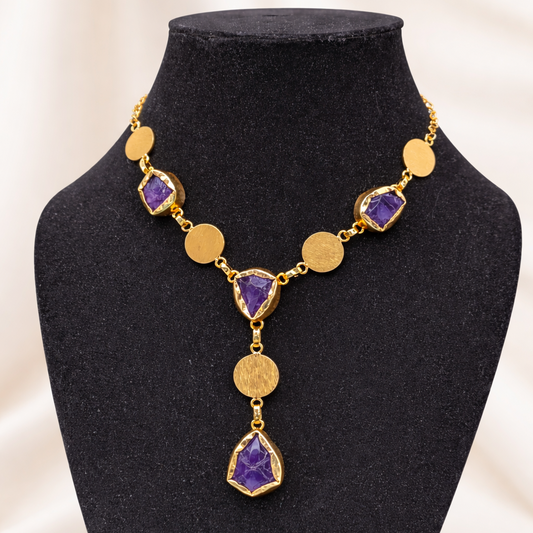 Ancient Coin Gemstone Necklace