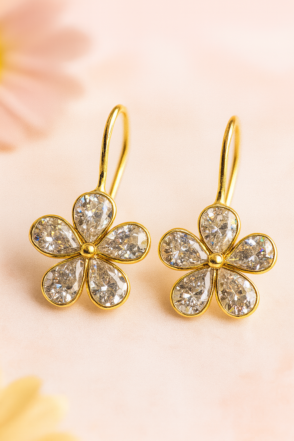 Daisy Flower Loop Earrings