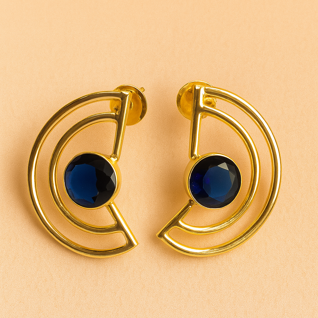 C-Shaped Wired Stud Earrings – Modern Minimalism