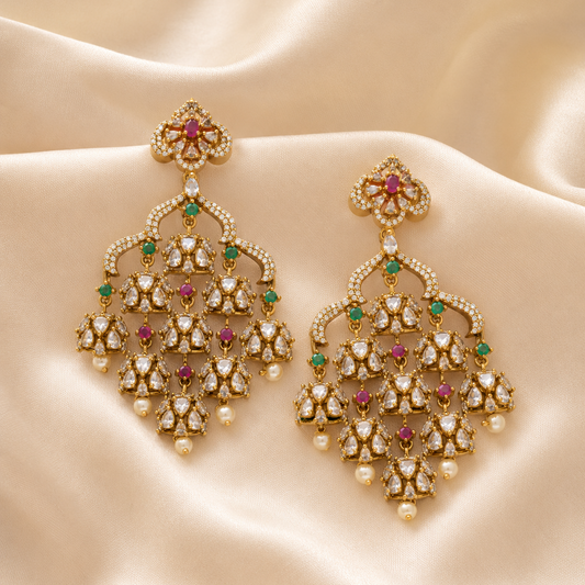 Rang Mahal Kundan Earrings