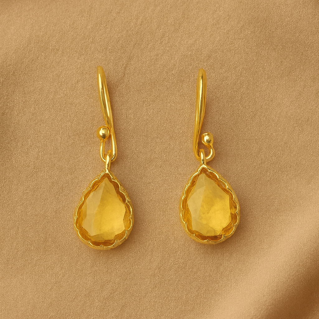 hanging cut stone earrings