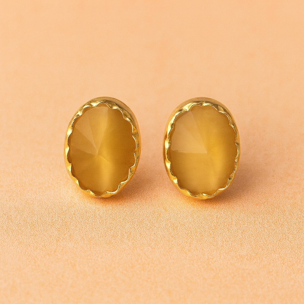 Oval Stone Stud