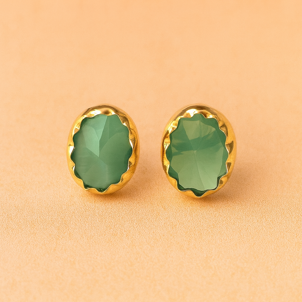 Oval Stone Stud