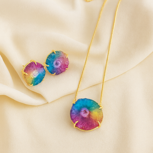 Agate chain with studs