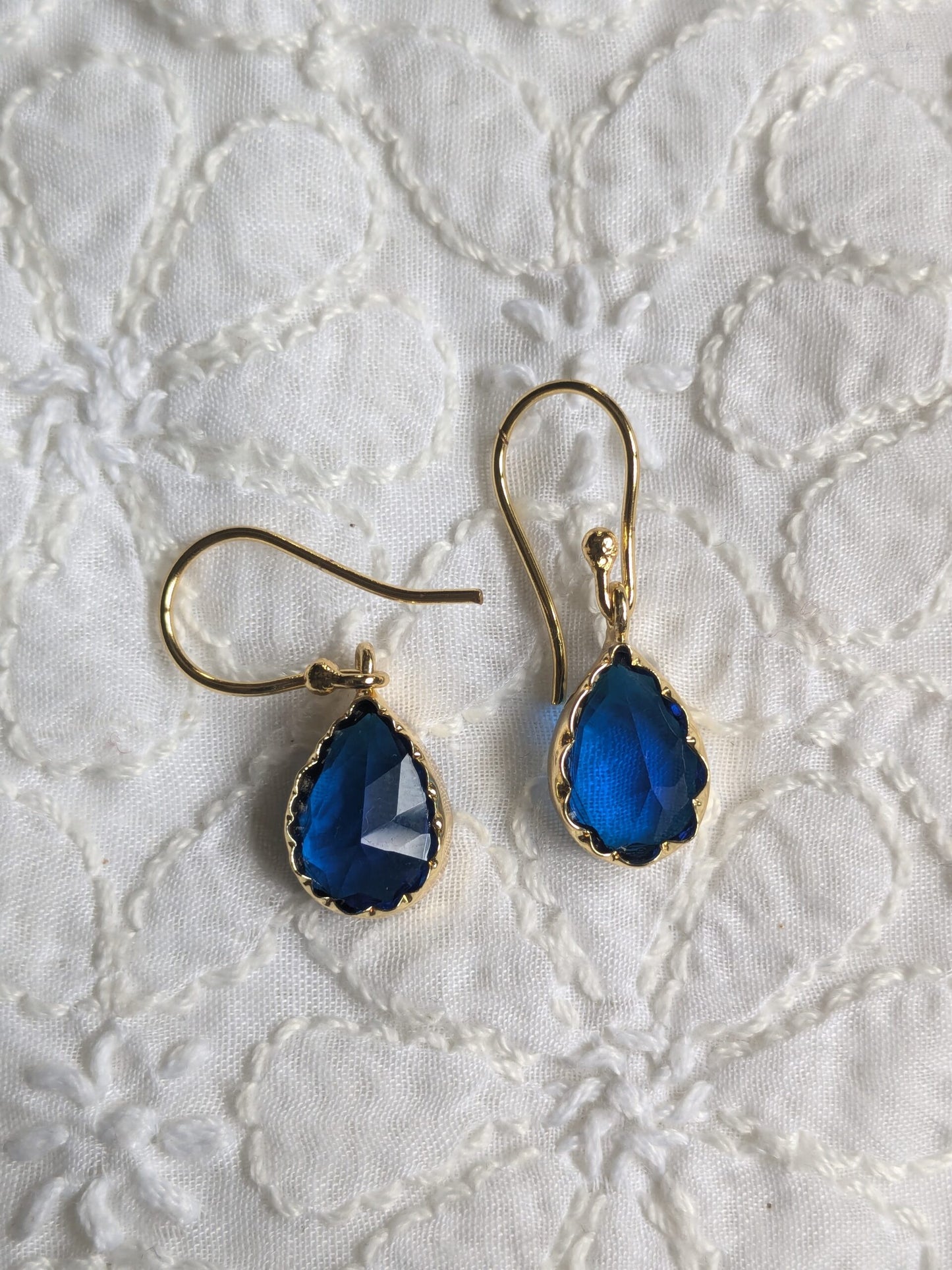 hanging cut stone earrings