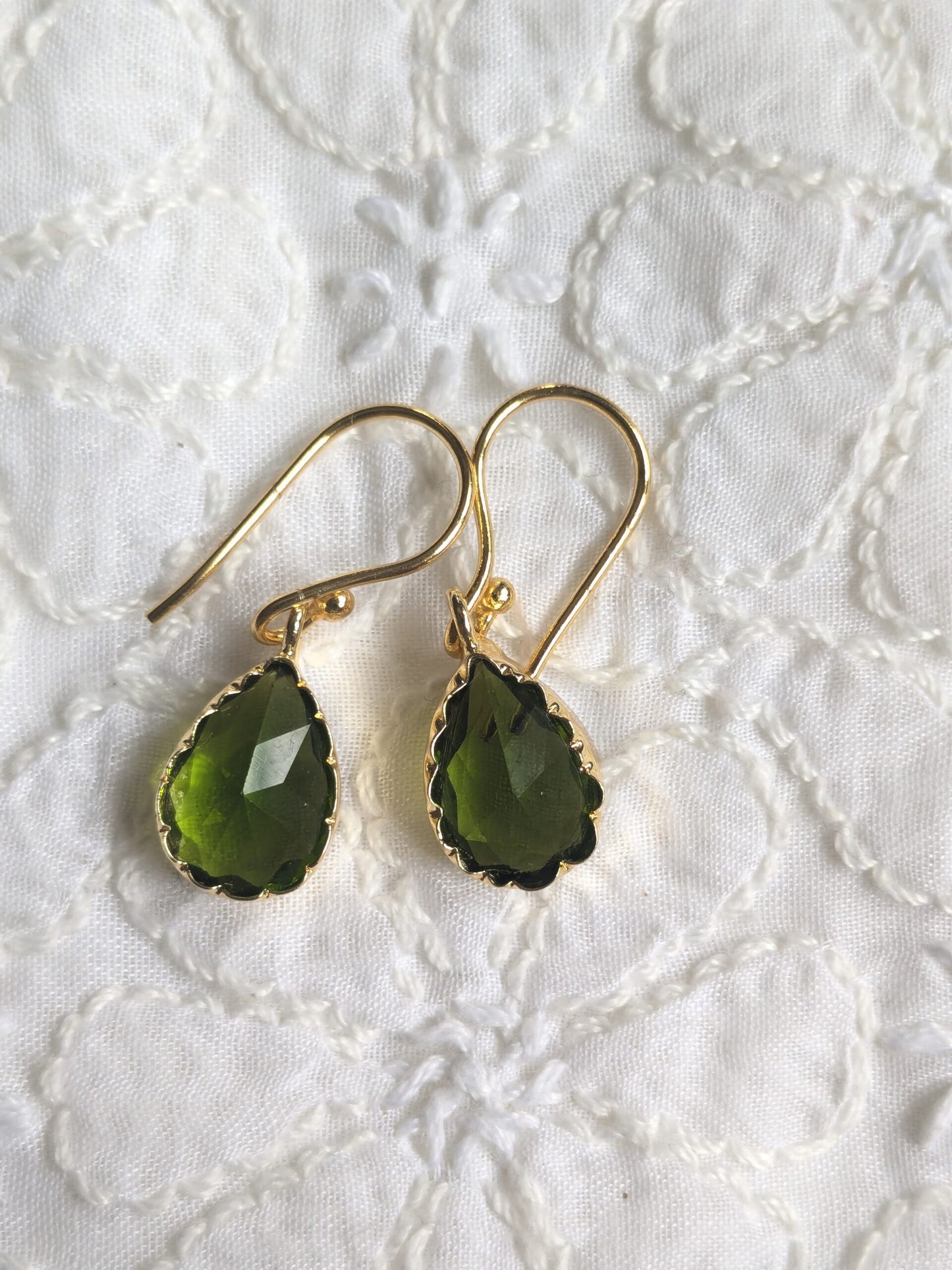 hanging cut stone earrings