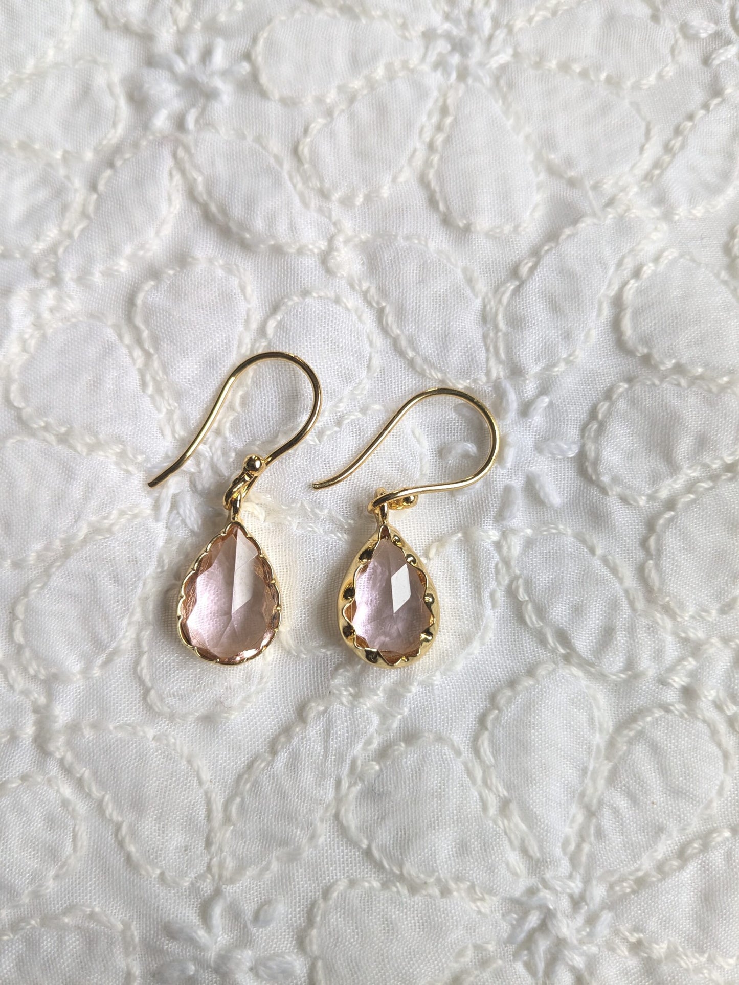hanging cut stone earrings