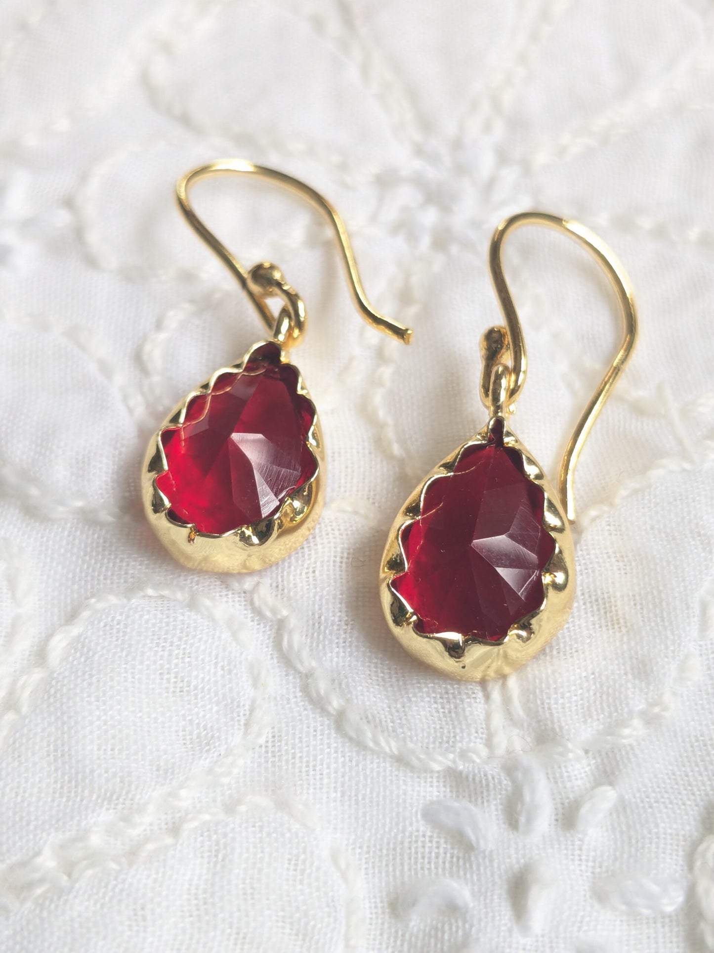 hanging cut stone earrings