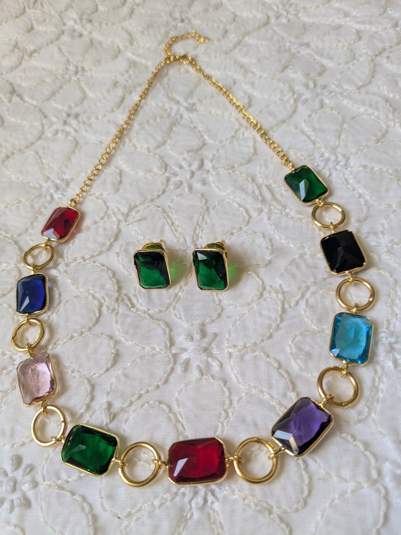 Multicolor Gemstone Necklace Set