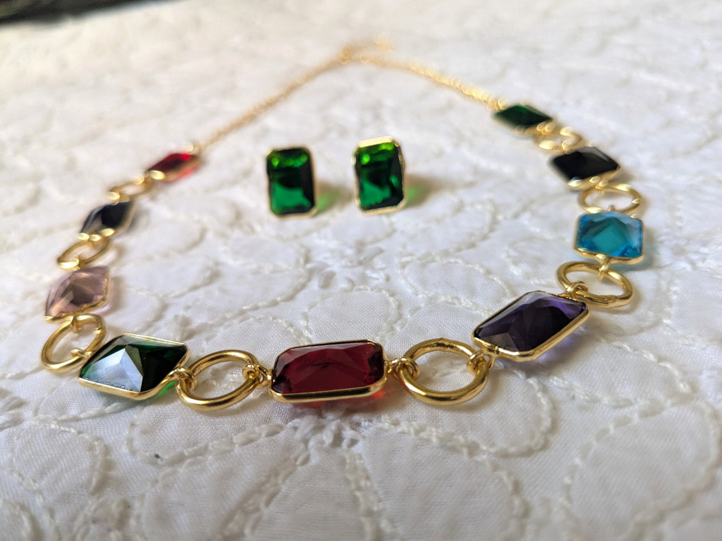 Multicolor Gemstone Necklace Set