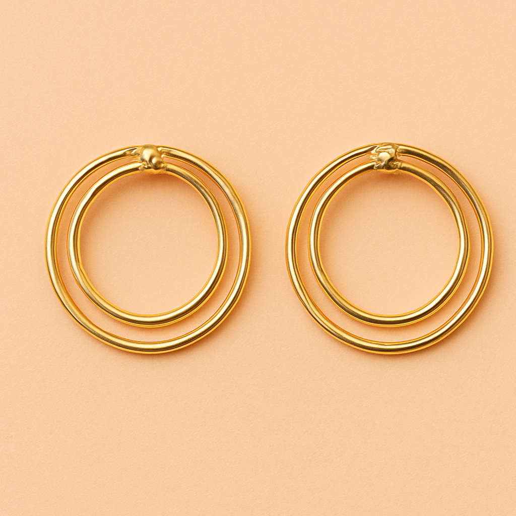 Double Ring Stud Earrings – Contemporary Chic