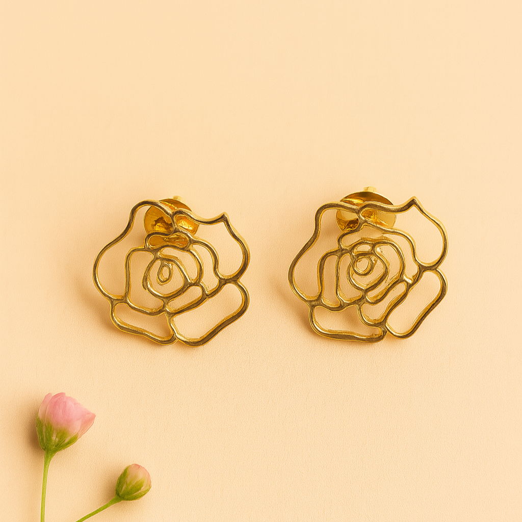 Golden Rose Bloom Chain Necklace