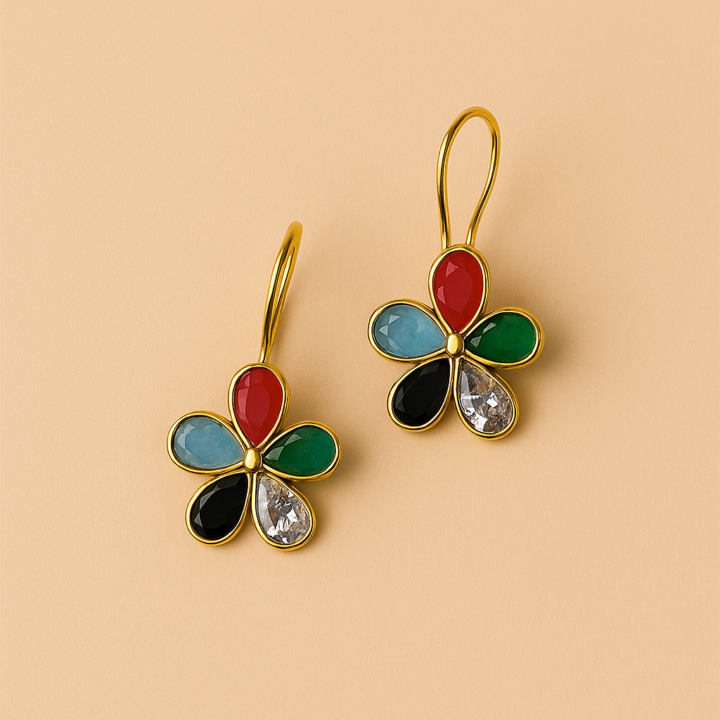 Daisy Flower Loop Earrings