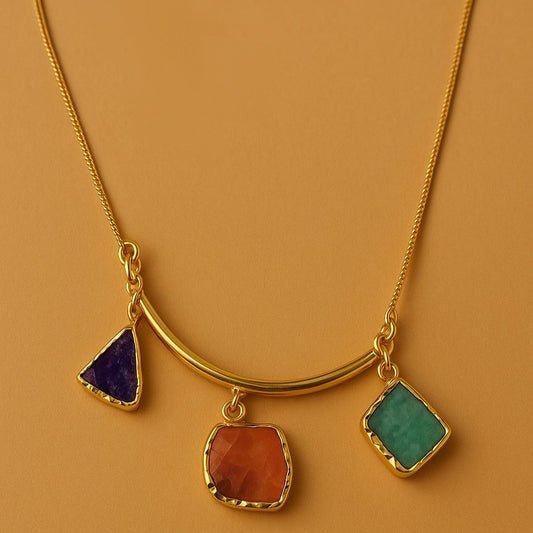 Rough stone necklace