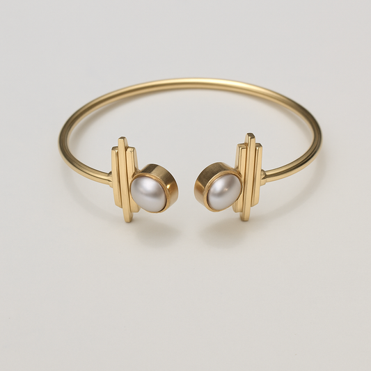 Golden Real Water Pearl Bracelet