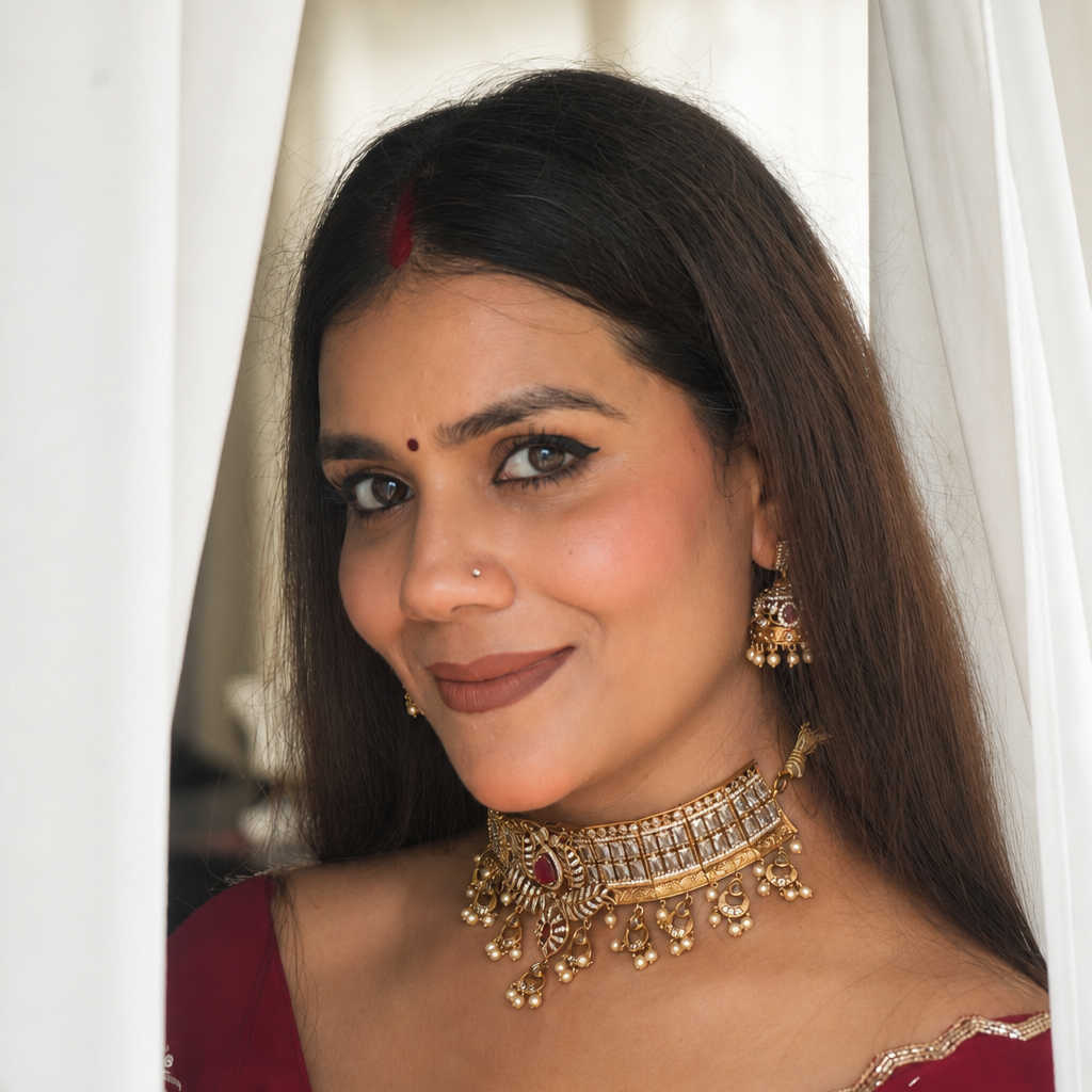 Rajsi Ruby Kundan Choker Set