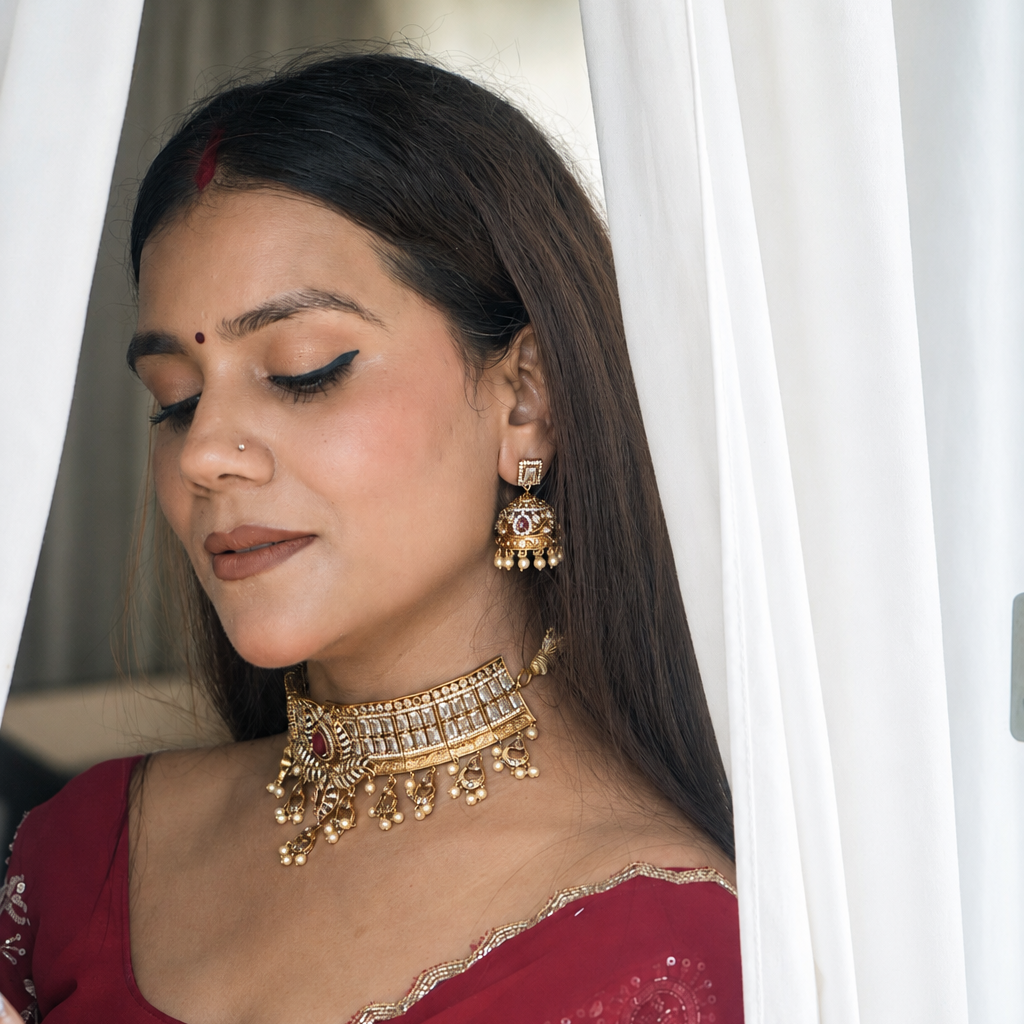 Rajsi Ruby Kundan Choker Set