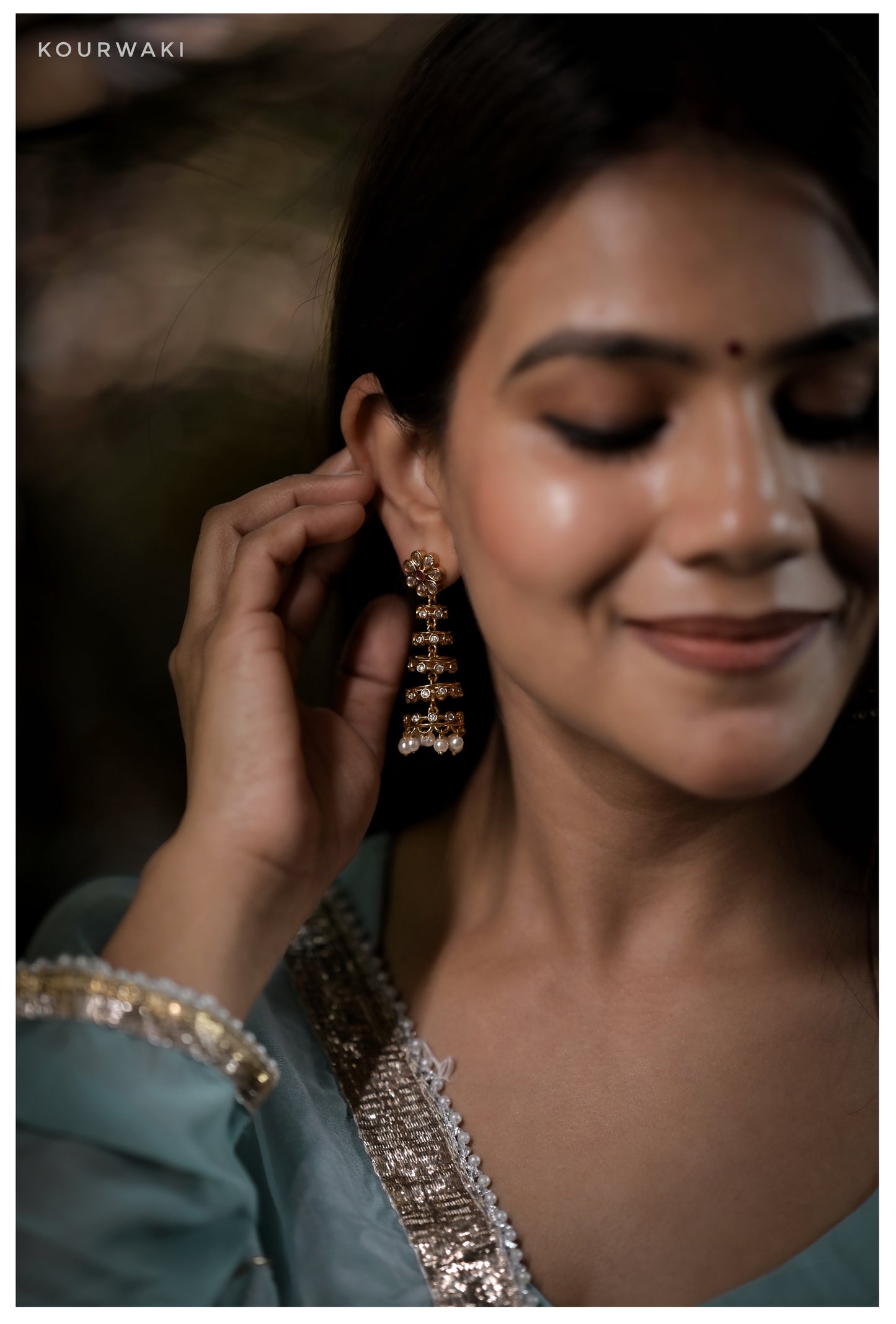 Golden Pearl Tier Jhumkas