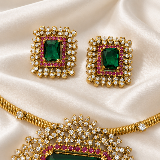 Emerald Ruby Radiance Necklace Set