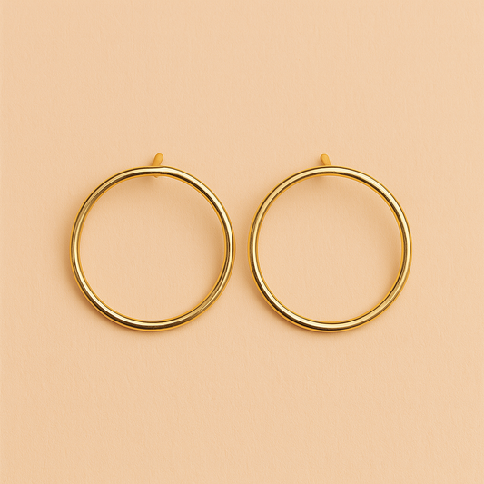 Single Ring Stud Earrings