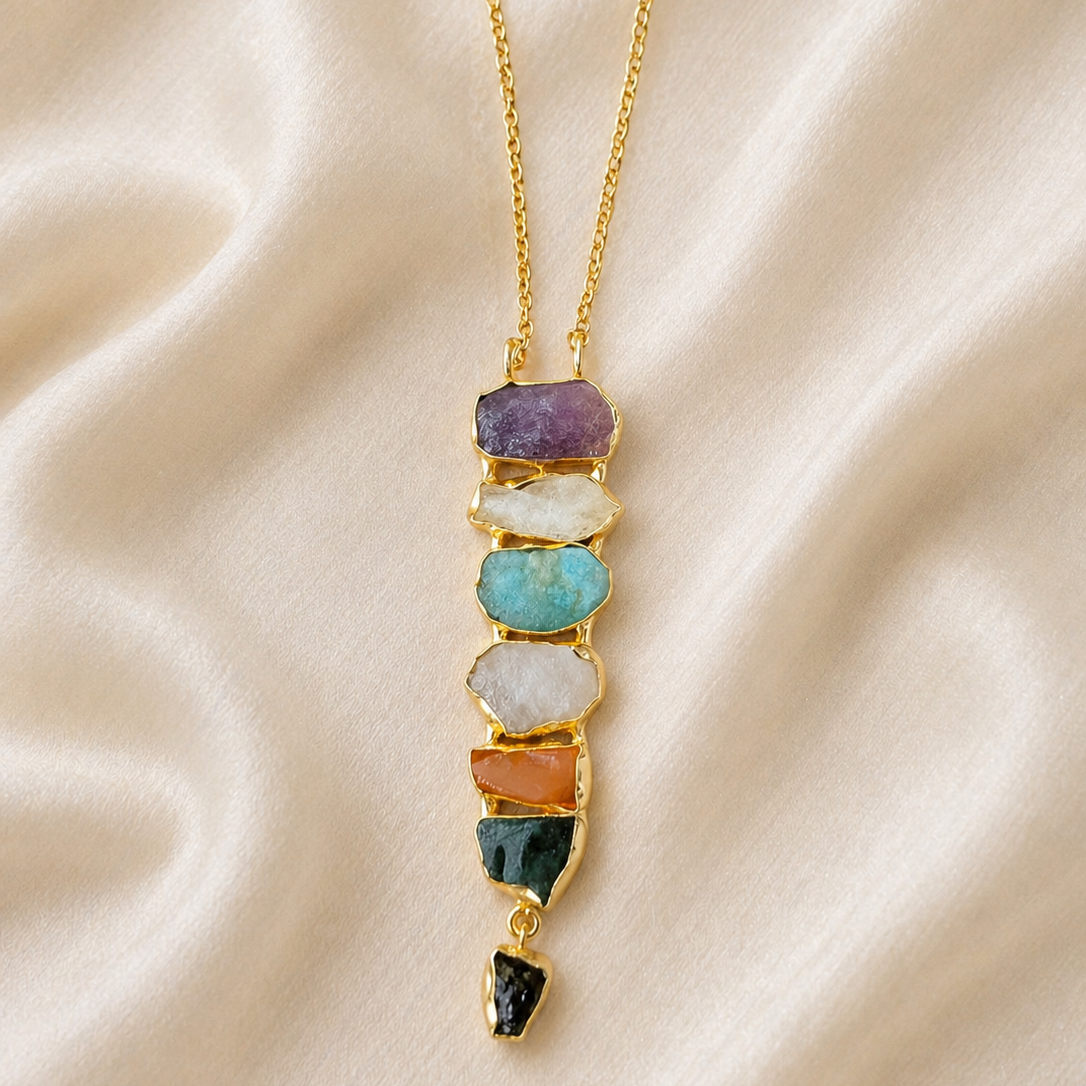 Aurevia Rough Stone Pendant Chain