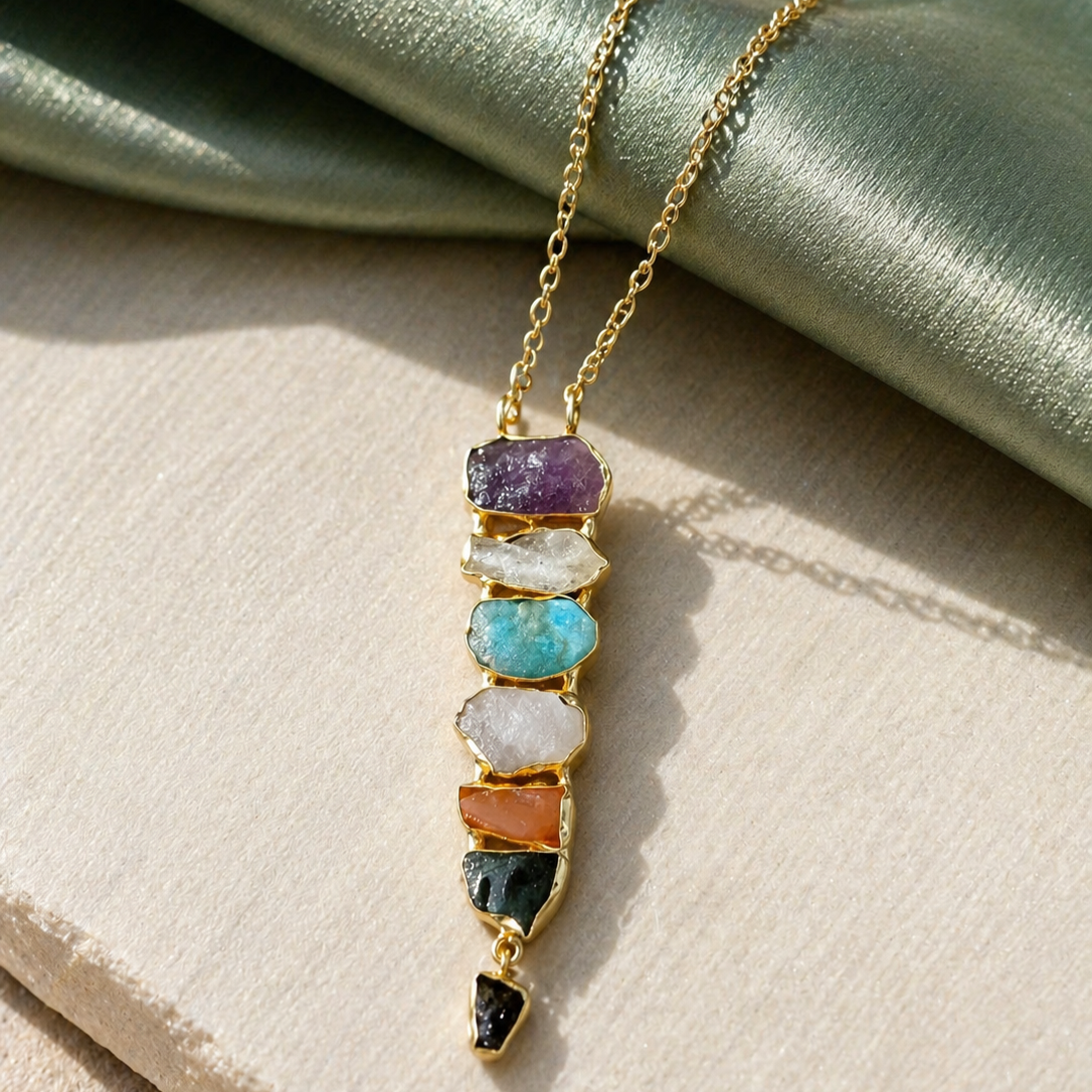 Aurevia Rough Stone Pendant Chain