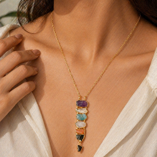 Aurevia Rough Stone Pendant Chain