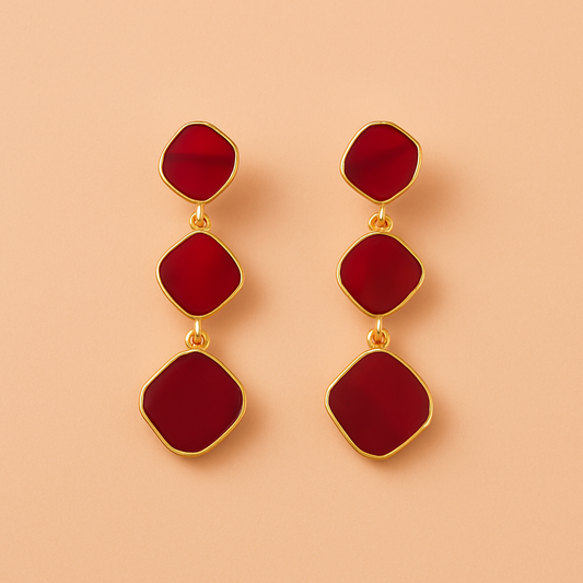 Crimson Glow Drop Earrings