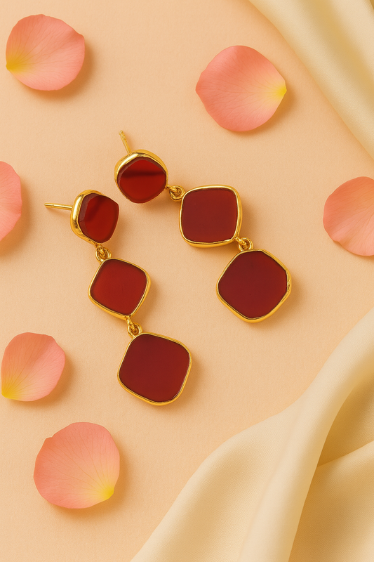 Crimson Glow Drop Earrings