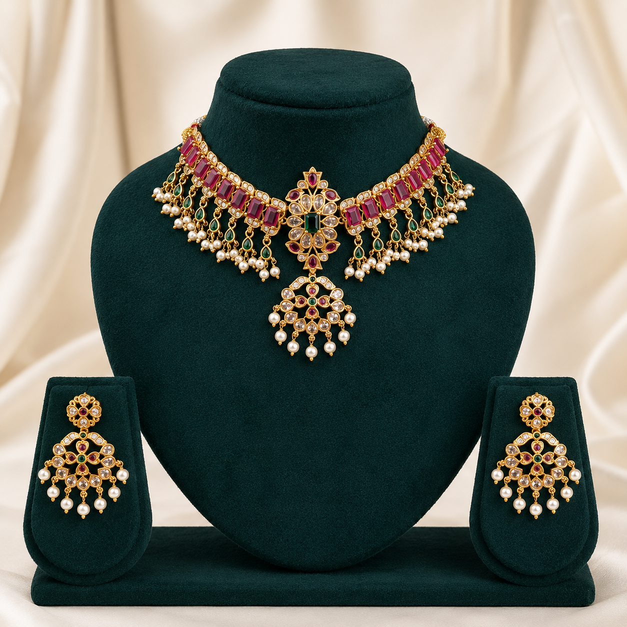 Jaipuri Jadau Kundan Choker Set