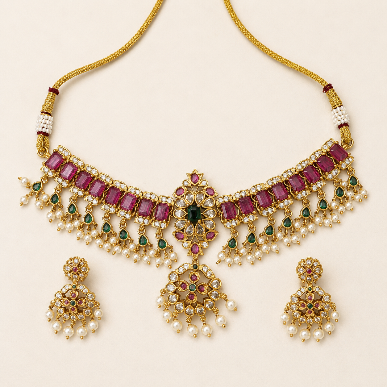 Jaipuri Jadau Kundan Choker Set