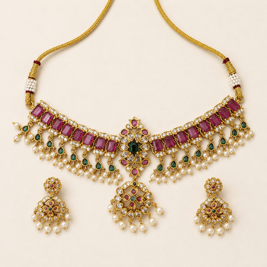 Jaipuri Jadau Kundan Choker Set