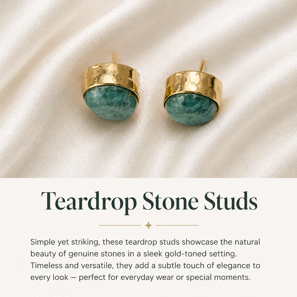 Teardrop Stone Studs
